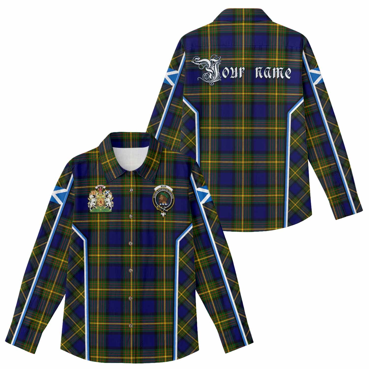Muir Tartan Crest Women Casual Shirt Scotland Coat of Arm Flag Style - Tartan Vibes Clothing