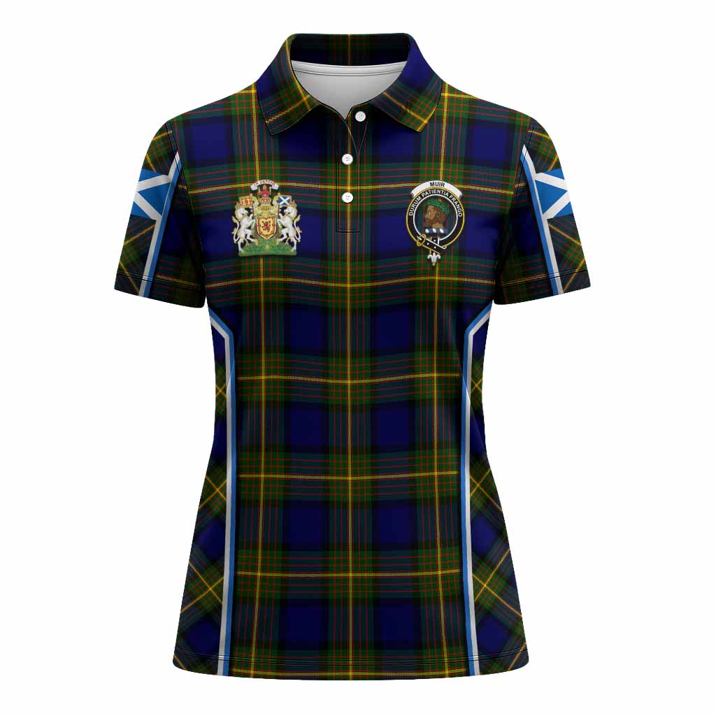 Muir Tartan Crest Women's Polo Shirt Scotland Coat of Arm Flag Style - Tartan Vibes Clothing