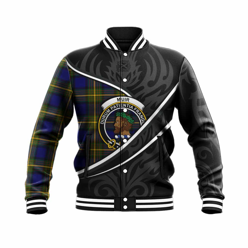 Muir Tartan Family Crest Baseball Jacket Celtic Scottish Thistle Floral - Tartan Vibes Clothing