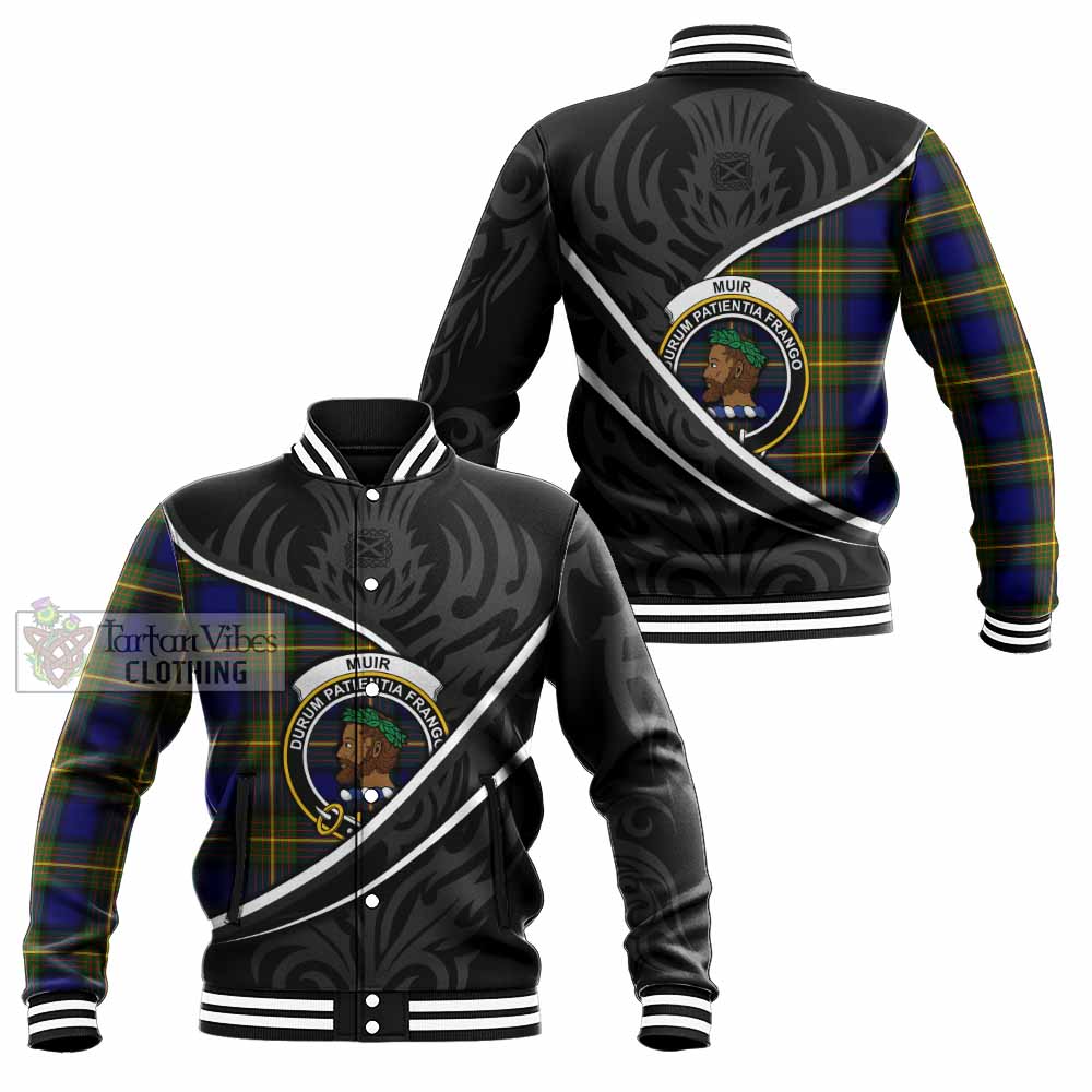 Muir Tartan Family Crest Baseball Jacket Celtic Scottish Thistle Floral - Tartan Vibes Clothing