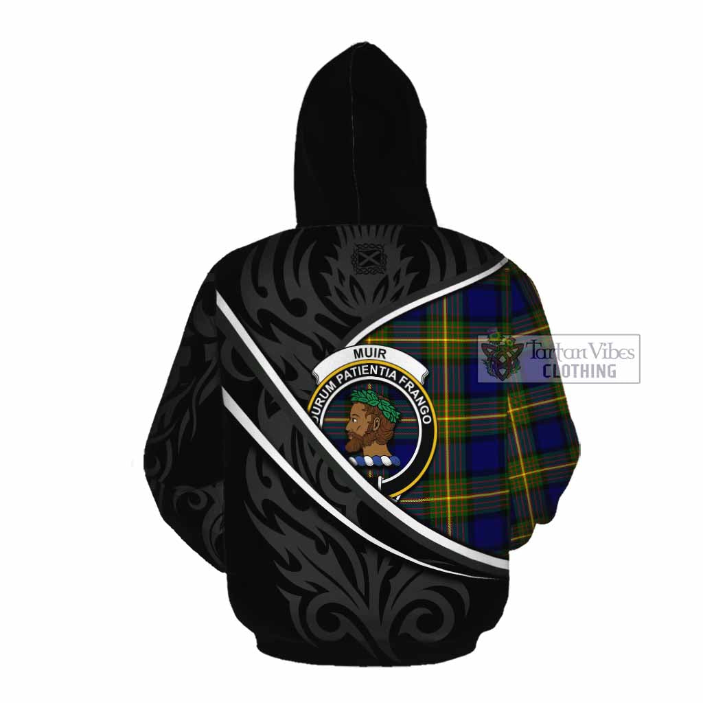 Muir Tartan Family Crest Cotton Hoodie Celtic Scottish Thistle Floral - Tartan Vibes Clothing