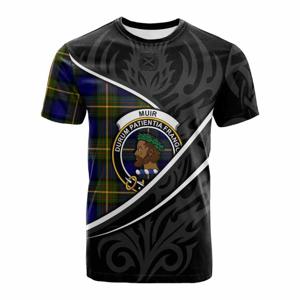 Muir Tartan Family Crest Cotton T-shirt Celtic Scottish Thistle Floral - Tartan Vibes Clothing