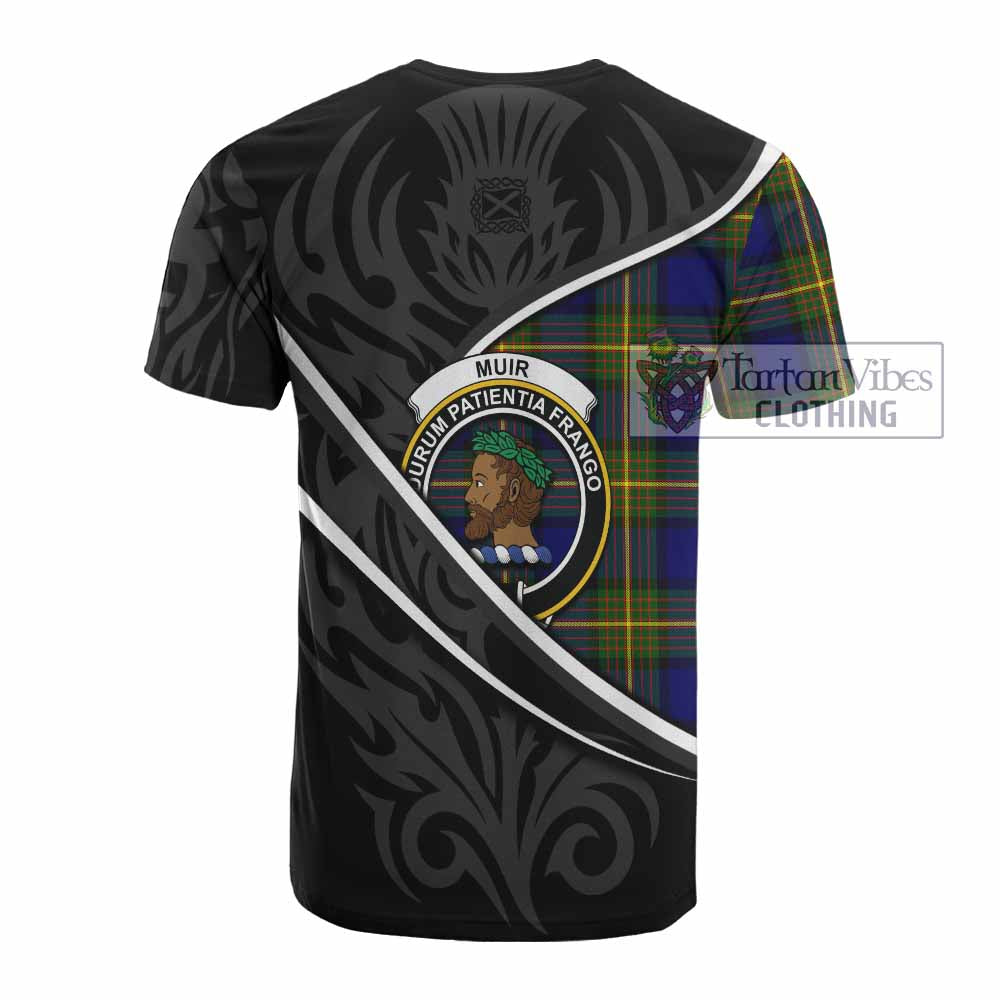 Muir Tartan Family Crest Cotton T-shirt Celtic Scottish Thistle Floral - Tartan Vibes Clothing