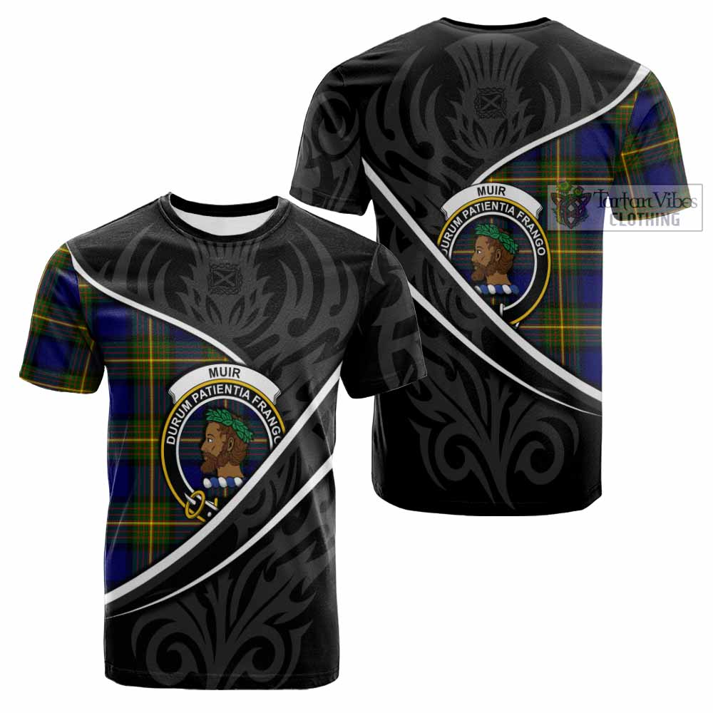 Muir Tartan Family Crest Cotton T-shirt Celtic Scottish Thistle Floral - Tartan Vibes Clothing