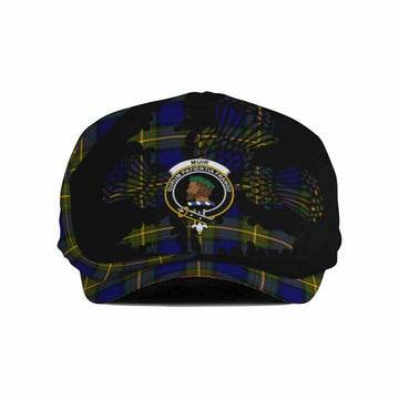 Muir Tartan Family Crest Flat Cap, Jeff Cap Scotland Thistle Floral