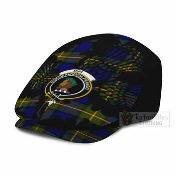 Muir Tartan Family Crest Flat Cap, Jeff Cap Scotland Thistle Floral