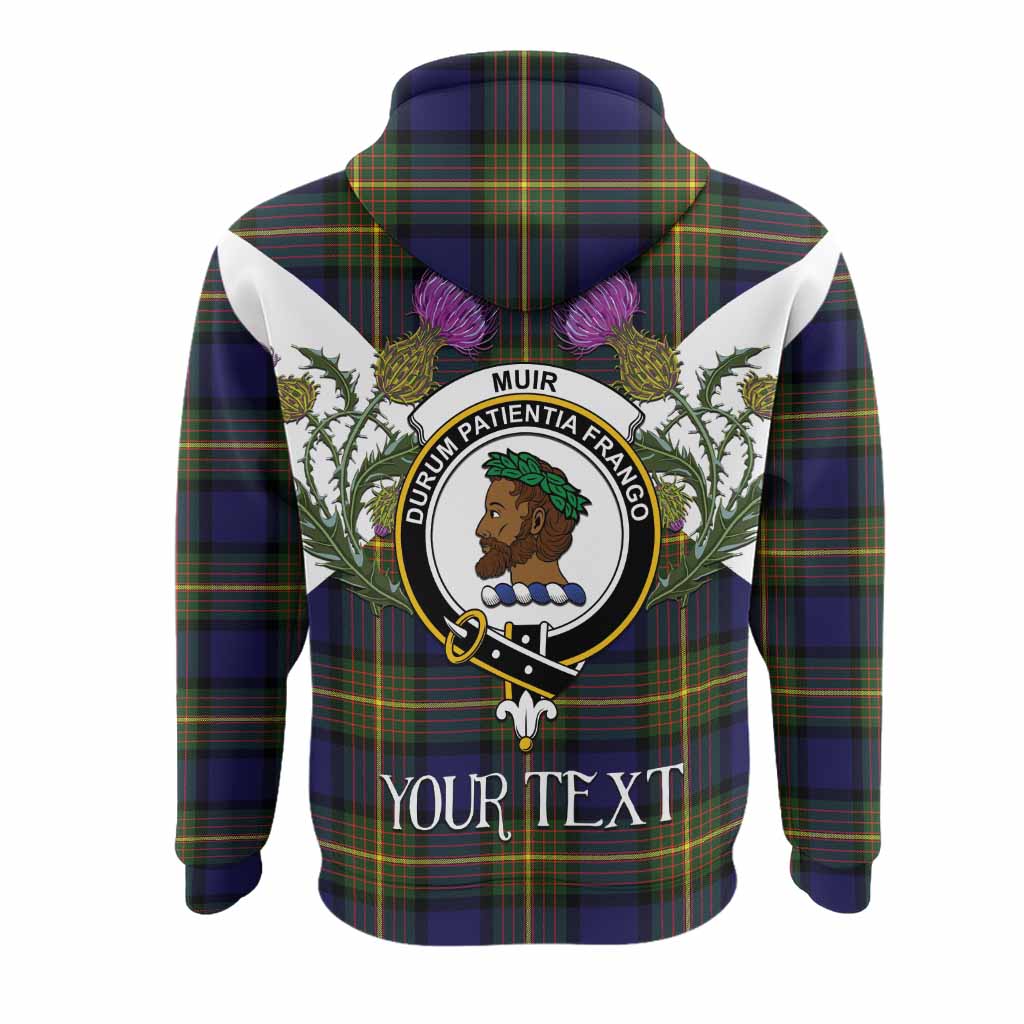 Muir Tartan Family Crest Hoodie Scottish Burns Night Thistle Floral