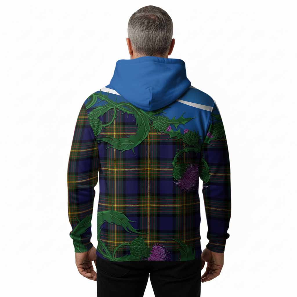 Muir Tartan Family Crest Hoodie Thistle in Minimalism