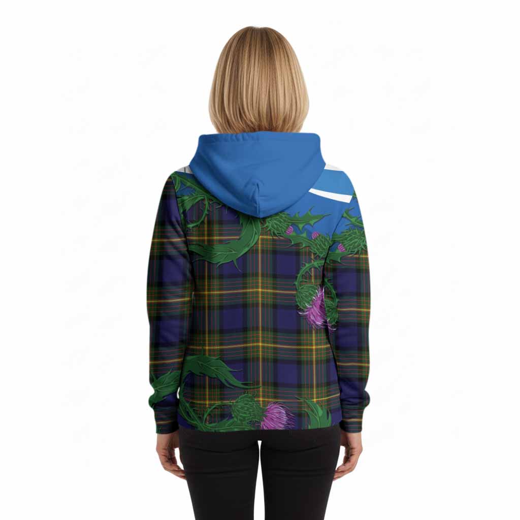 Muir Tartan Family Crest Hoodie Thistle in Minimalism