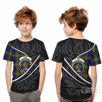 Muir Tartan Family Crest Kid T-shirt Celtic Scottish Thistle Floral - Tartan Vibes Clothing