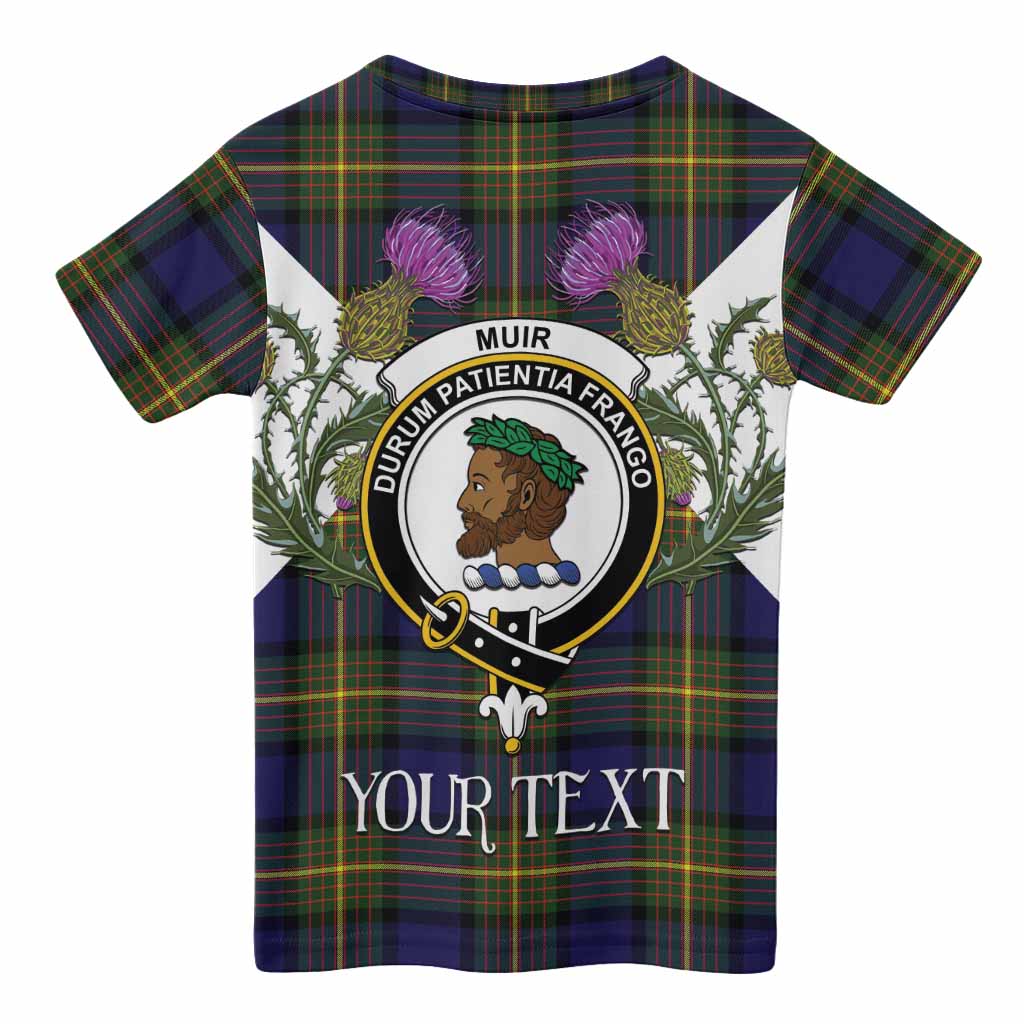 Muir Tartan Family Crest Kid T-shirt Scottish Burns Night Thistle Floral
