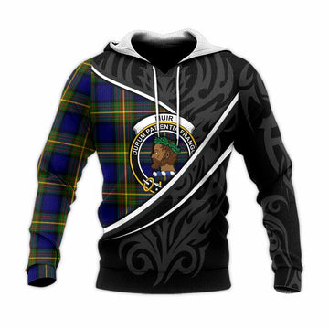 Muir Tartan Family Crest Knitted Hoodie Celtic Scottish Thistle Floral