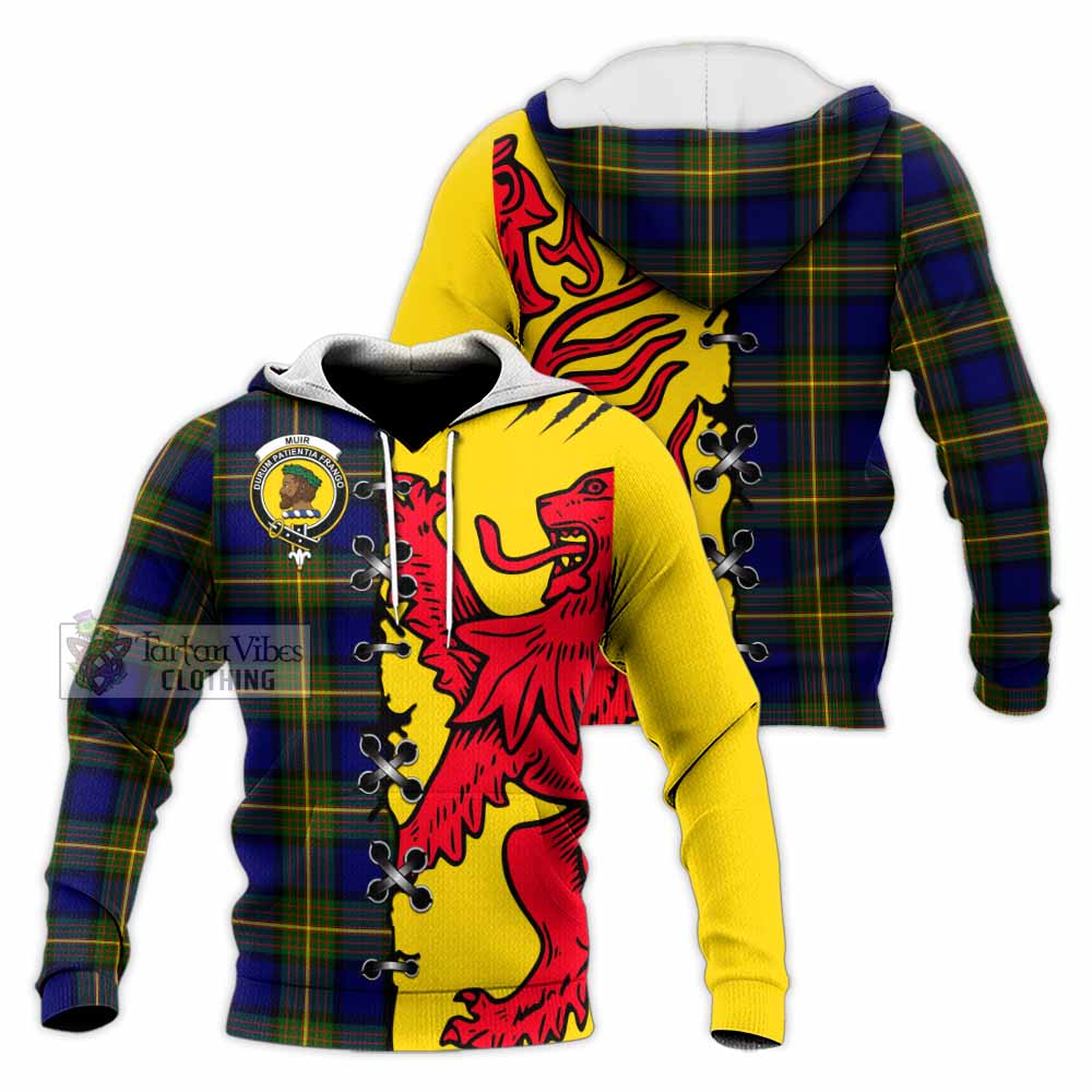 Muir Tartan Family Crest Knitted Hoodie Lion Rampant Honor - Tartan Vibes Clothing