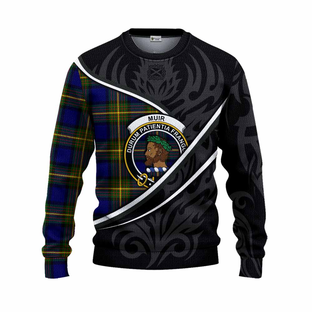Muir Tartan Family Crest Knitted Sweater Celtic Scottish Thistle Floral - Tartan Vibes Clothing
