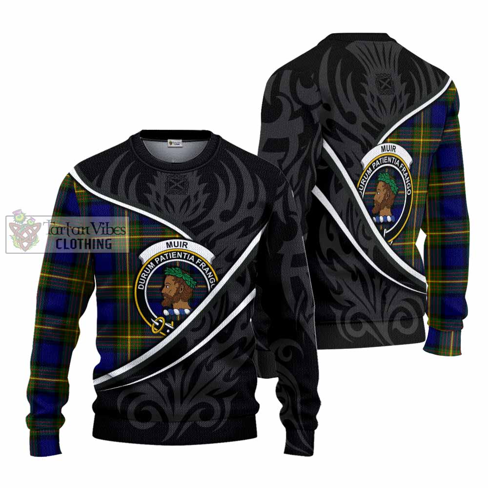 Muir Tartan Family Crest Knitted Sweater Celtic Scottish Thistle Floral - Tartan Vibes Clothing