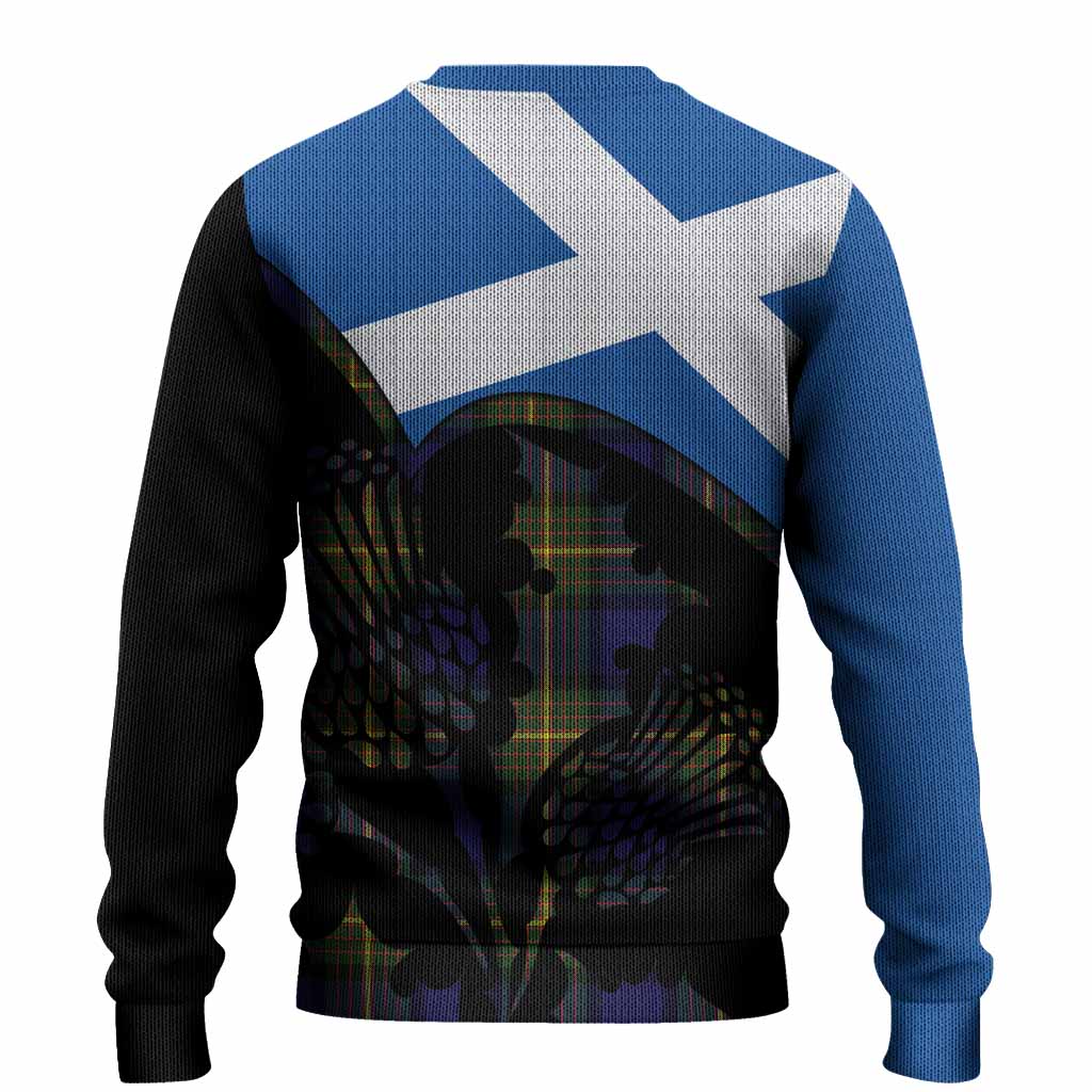 Muir Tartan Family Crest Knitted Sweater Scotland Thistle Floral Flag Style