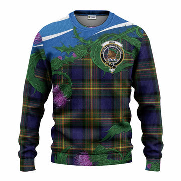 Muir Tartan Family Crest Knitted Sweater Thistle in Minimalism