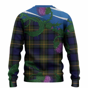 Muir Tartan Family Crest Knitted Sweater Thistle in Minimalism