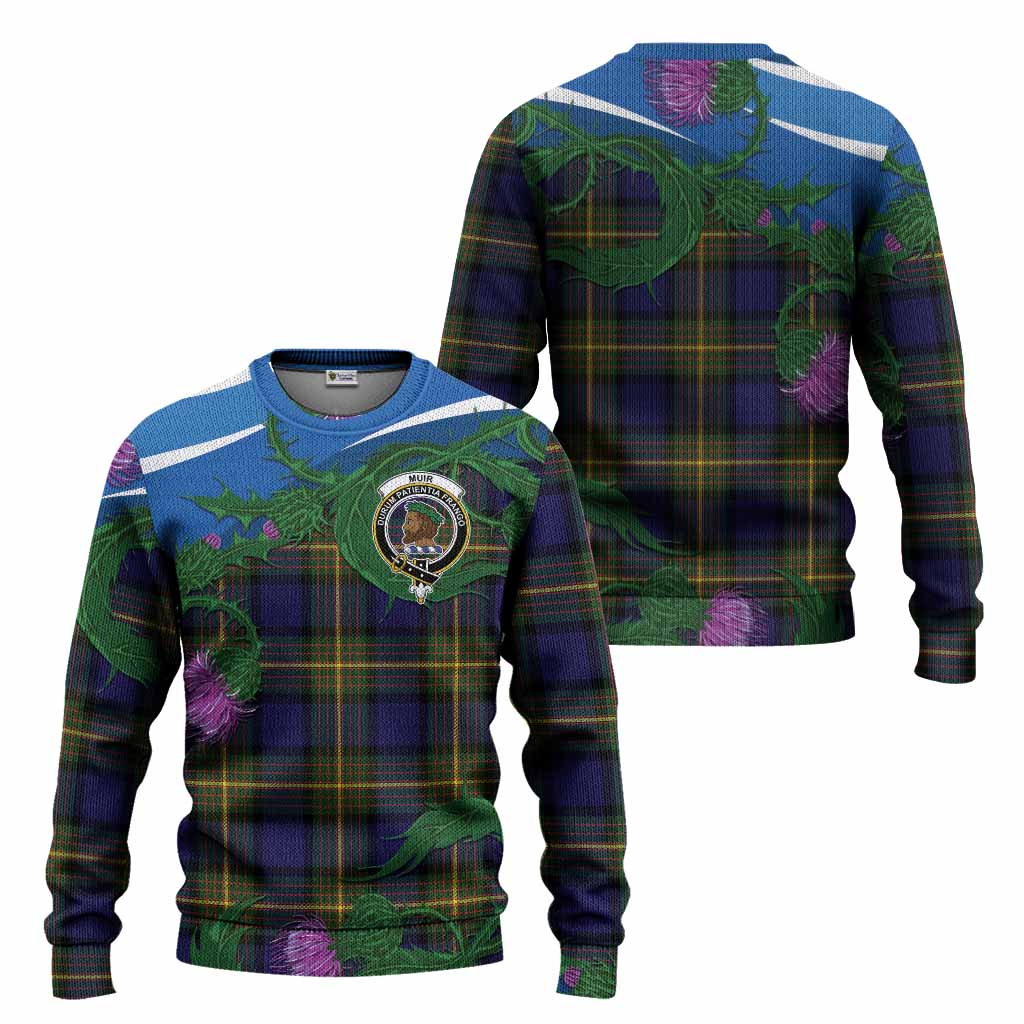Muir Tartan Family Crest Knitted Sweater Thistle in Minimalism