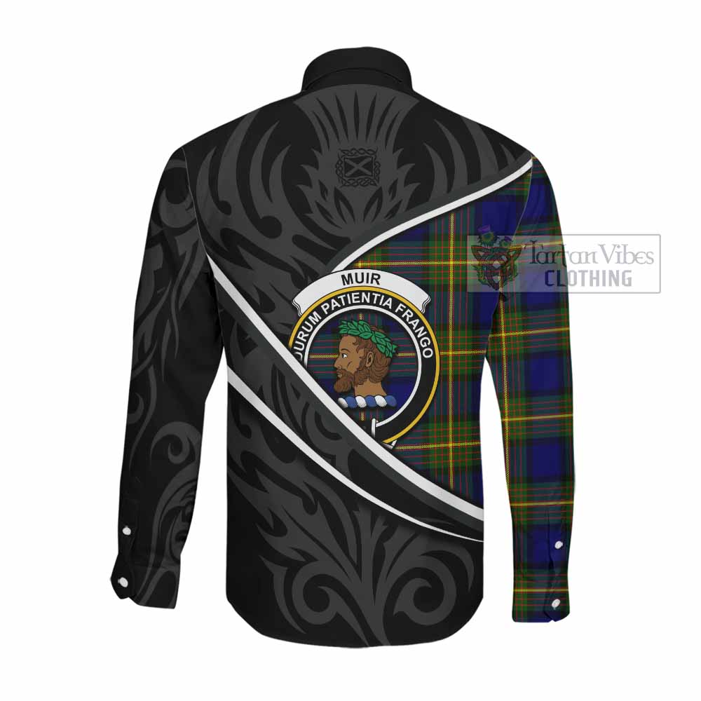 Muir Tartan Family Crest Long Sleeve Button Shirts Celtic Scottish Thistle Floral - Tartan Vibes Clothing
