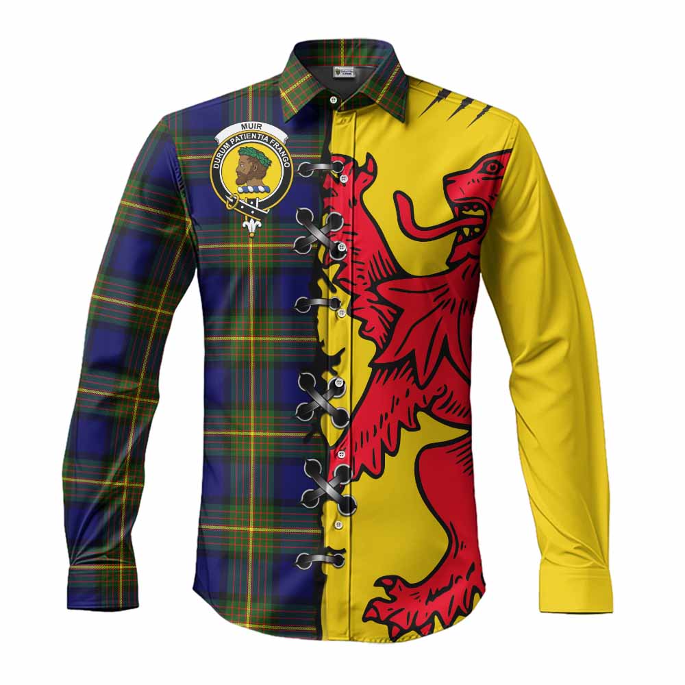 Muir Tartan Family Crest Long Sleeve Button Shirts Lion Rampant Honor - Tartan Vibes Clothing