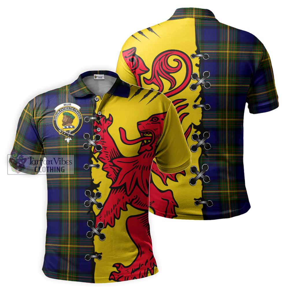 Muir Tartan Family Crest Polo Shirt Lion Rampant Honor - Tartan Vibes Clothing