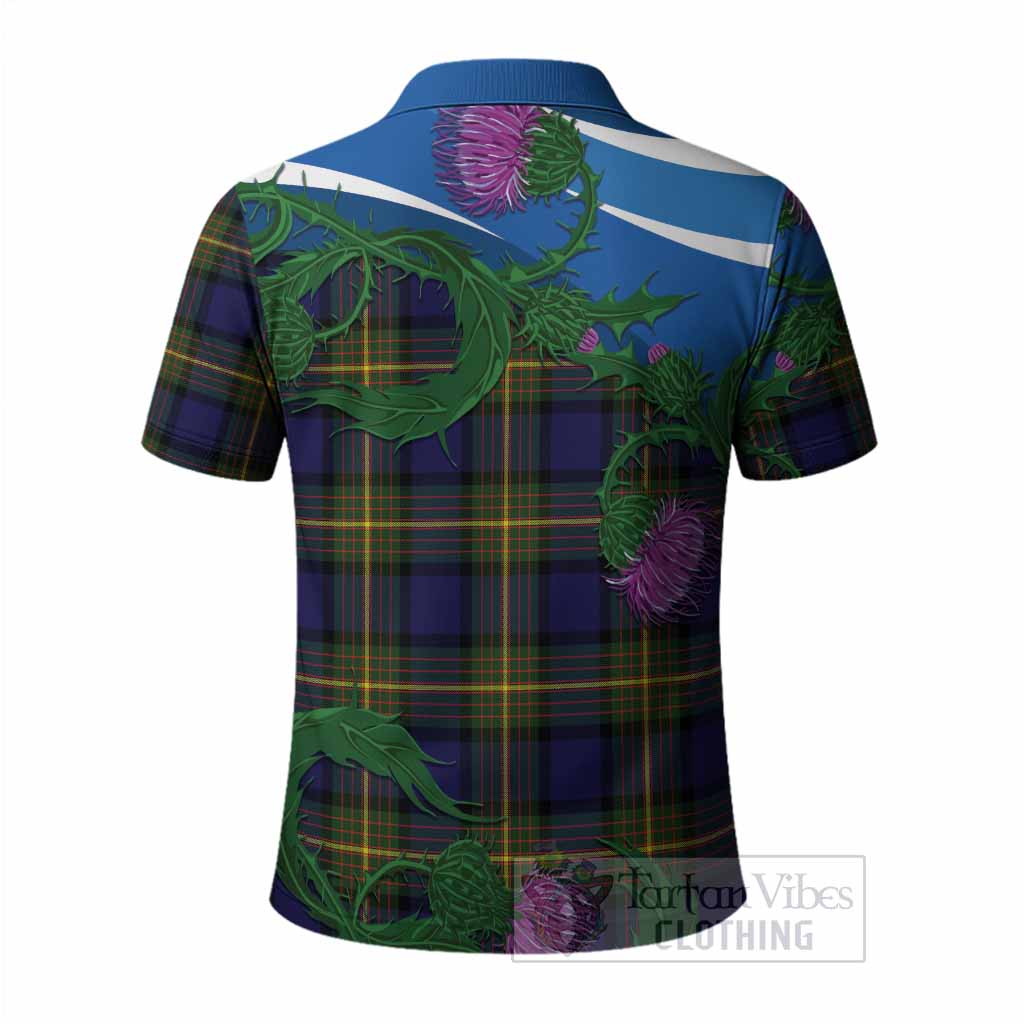 Muir Tartan Family Crest Polo Shirt Thistle in Minimalism
