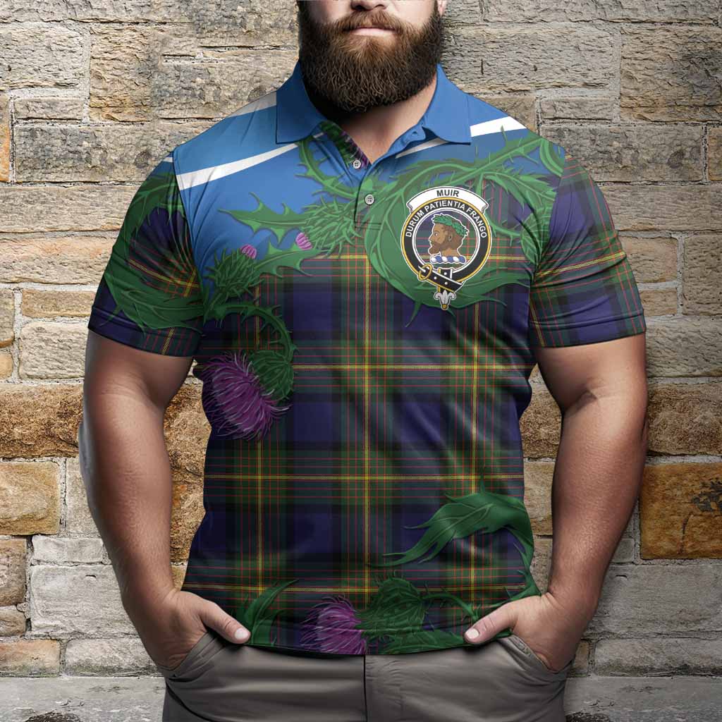 Muir Tartan Family Crest Polo Shirt Thistle in Minimalism