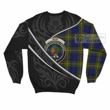 Muir Tartan Family Crest Sweatshirt Celtic Scottish Thistle Floral