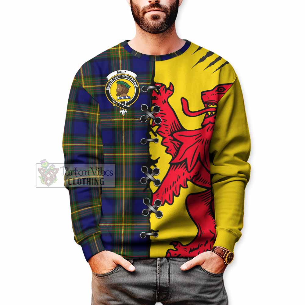 Muir Tartan Family Crest Sweatshirt Lion Rampant Honor - Tartan Vibes Clothing