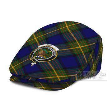 Muir Tartan Flat Cap, Jeff Cap Cross Style with Family Crest