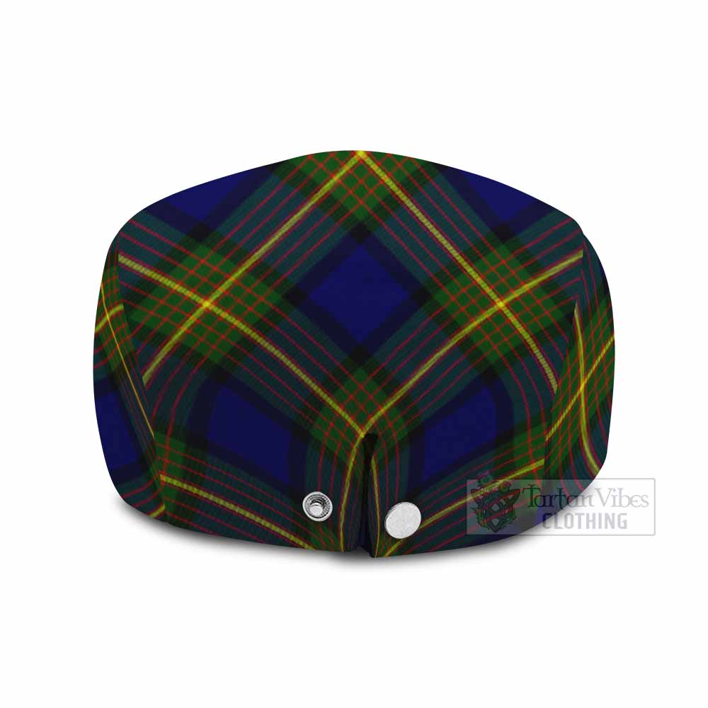 Muir Tartan Flat Cap, Jeff Cap Cross Style with Family Crest - Tartan Vibes Clothing