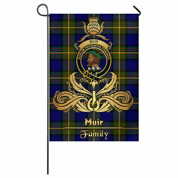 Muir Tartan Garden Flag with Highland Thistle Cherish Family Crest Style