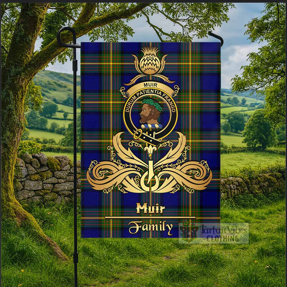 Muir Tartan Garden Flag with Highland Thistle Cherish Family Crest Style - Tartan Vibes Clothing