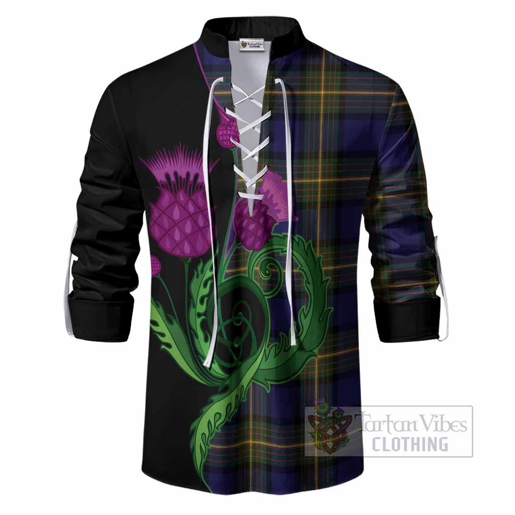 Muir Tartan Ghillie Shirt Traditional Scottish Thistle