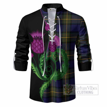 Muir Tartan Ghillie Shirt Traditional Scottish Thistle