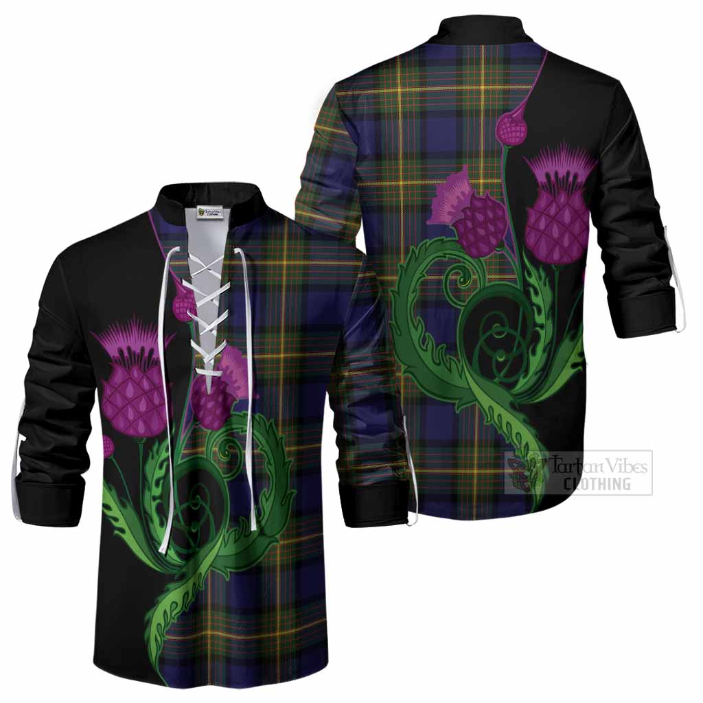 Muir Tartan Ghillie Shirt Traditional Scottish Thistle