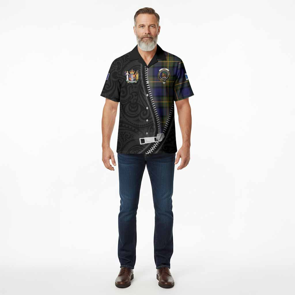 Muir Tartan Hawaiian Shirt New Zealand Pattern Unique Zipper Stylized