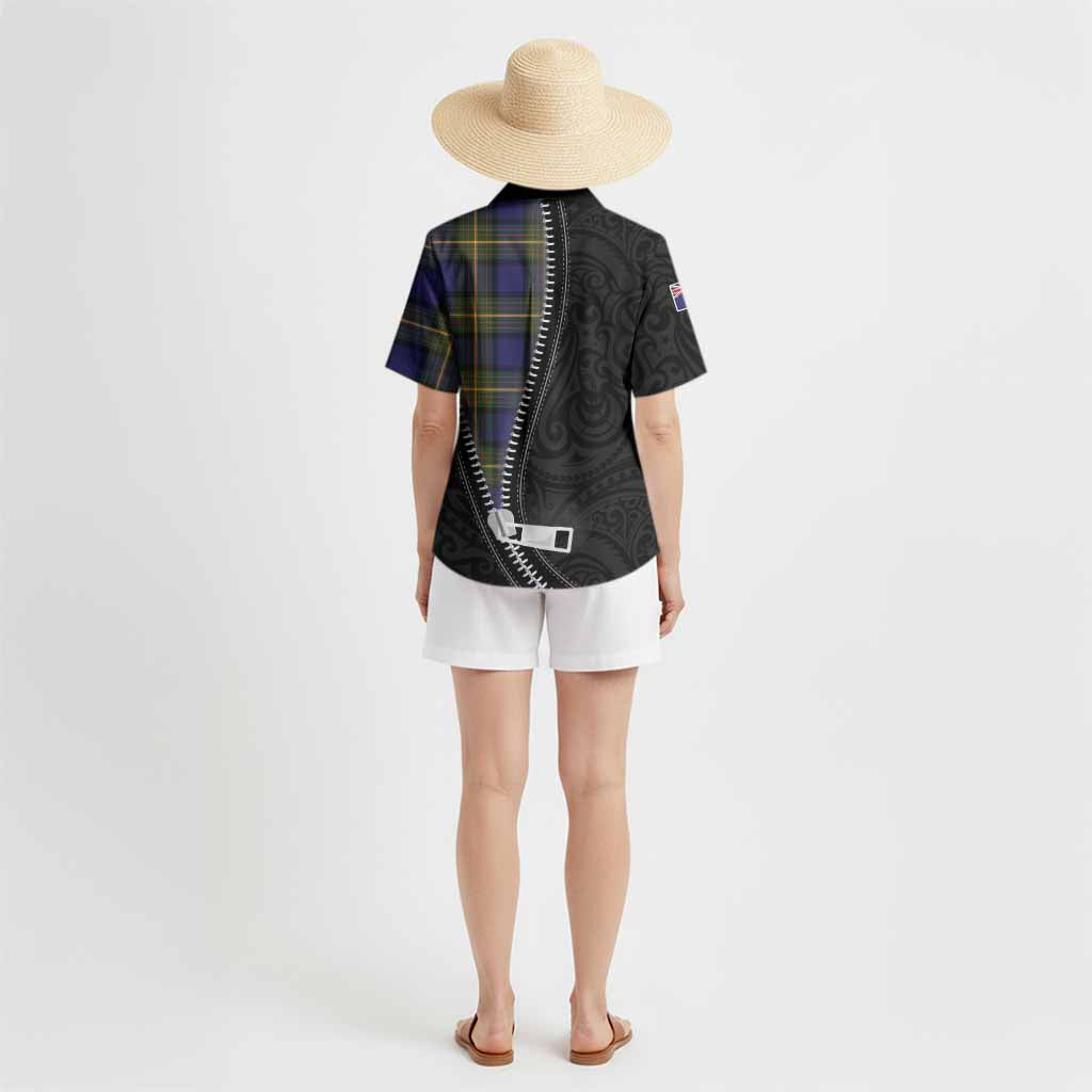 Muir Tartan Hawaiian Shirt New Zealand Pattern Unique Zipper Stylized