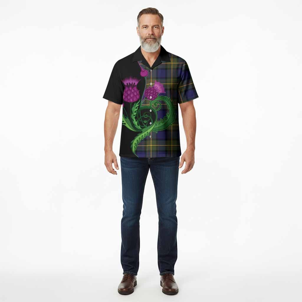 Muir Tartan Hawaiian Shirt Traditional Scottish Thistle