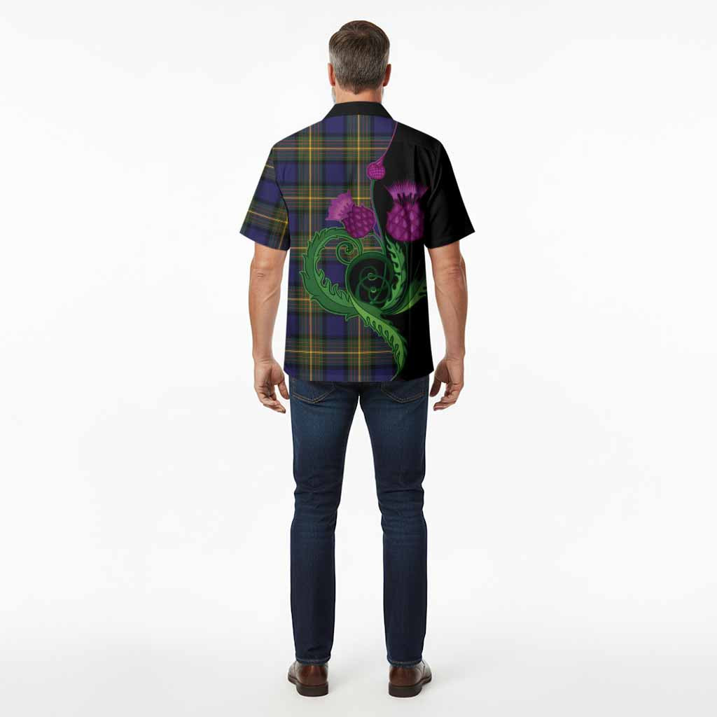 Muir Tartan Hawaiian Shirt Traditional Scottish Thistle