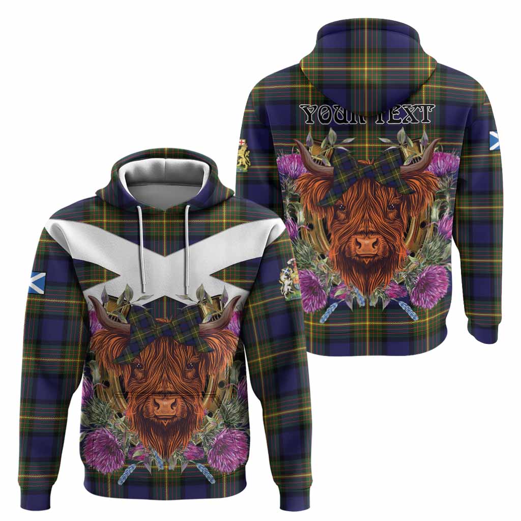 Muir Tartan Hoodie Scottish Thistle Heilan Coo