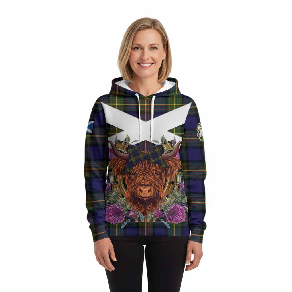 Muir Tartan Hoodie Scottish Thistle Heilan Coo