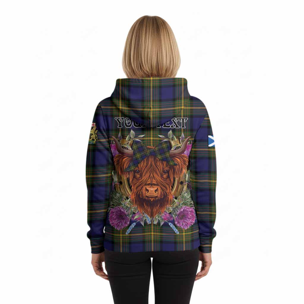 Muir Tartan Hoodie Scottish Thistle Heilan Coo