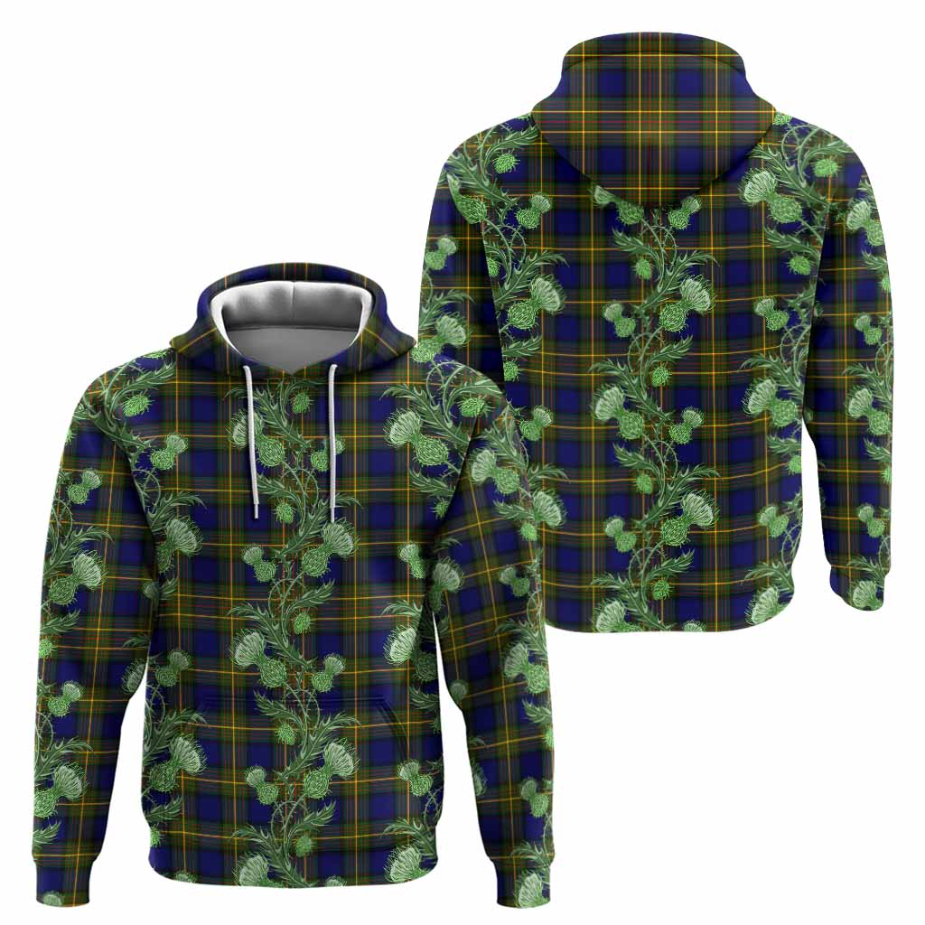 Muir Tartan Hoodie Seamless Scottish Thistle Flowers