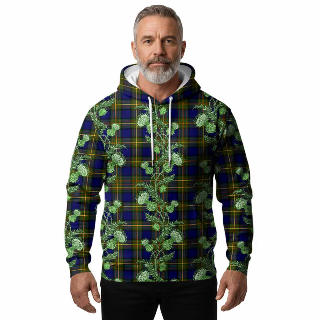 Muir Tartan Hoodie Seamless Scottish Thistle Flowers