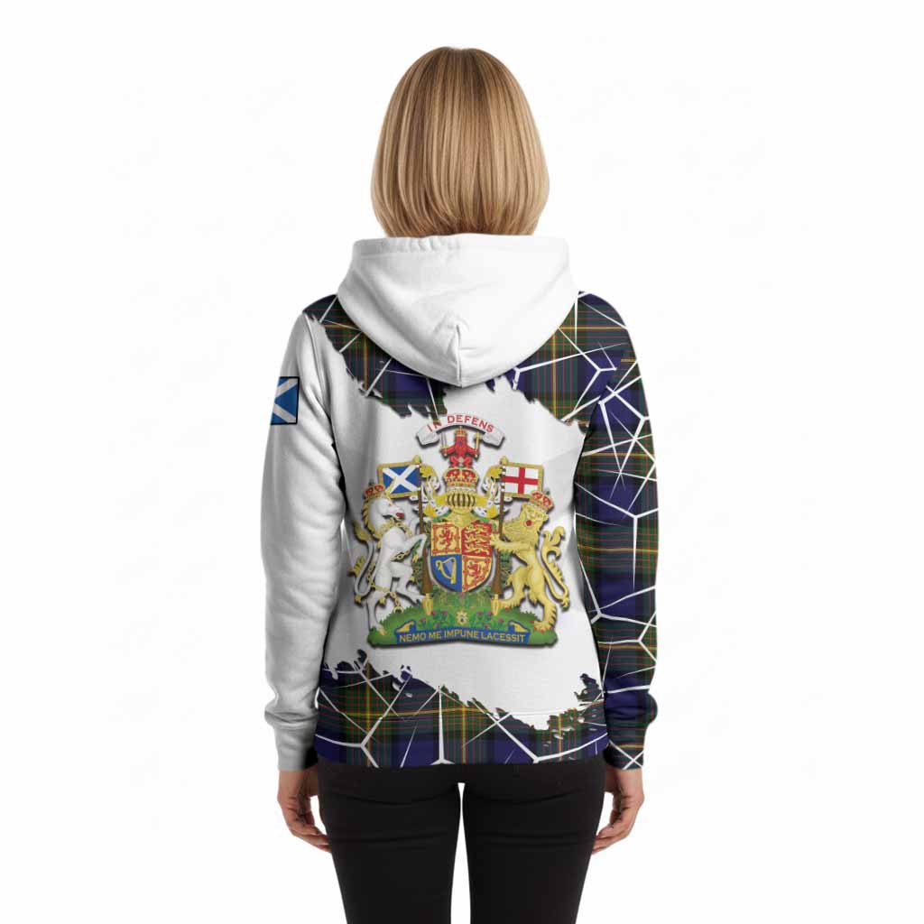 Muir Tartan Hoodie with Family Crest and Lion Rampant Grunge Style