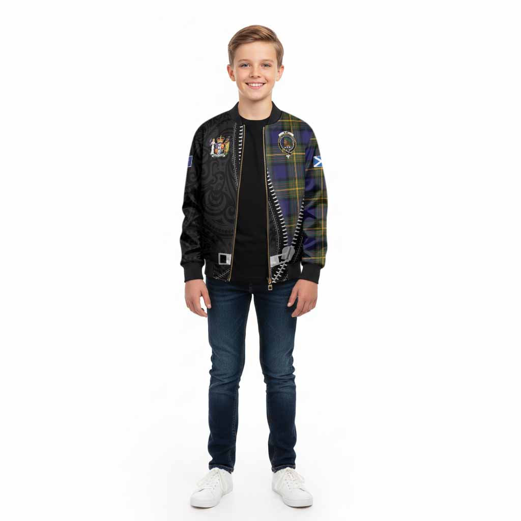 Muir Tartan Kid Bomber Jacket New Zealand Pattern Unique Zipper Stylized