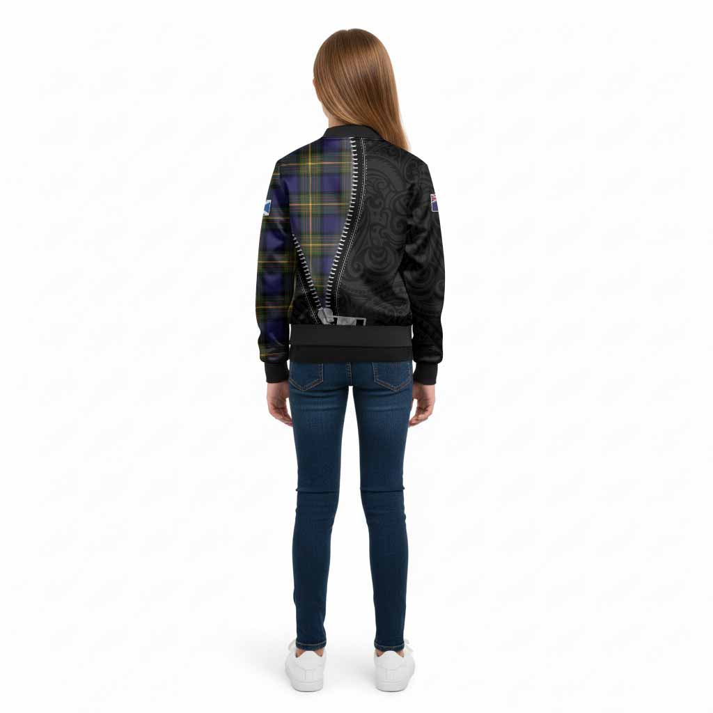 Muir Tartan Kid Bomber Jacket New Zealand Pattern Unique Zipper Stylized