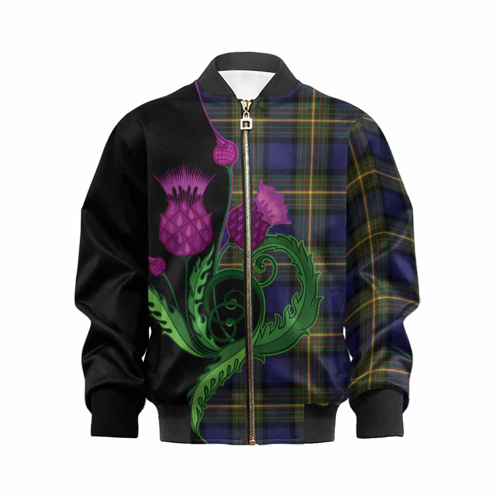 Muir Tartan Kid Bomber Jacket Traditional Scottish Thistle